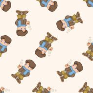People winter cartoon seamless pattern background N5