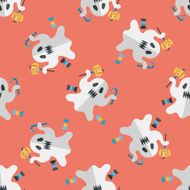 ghost flat icon eps10 seamless pattern background N11