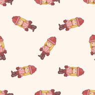 People winter cartoon seamless pattern background N7