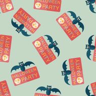 Halloween party sign flat icon eps10 seamless pattern background