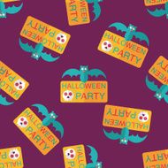 Halloween party sign flat icon eps10 seamless pattern background N2