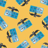 Halloween party sign flat icon eps10 seamless pattern background N3