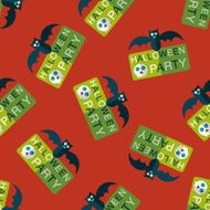 Halloween party sign flat icon eps10 seamless pattern background N4