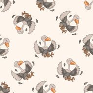 bird condor cartoon seamless pattern background