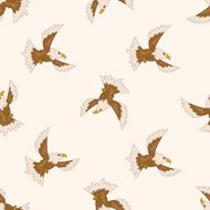 bird eagle cartoon seamless pattern background