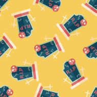 grave flat icon eps10 seamless pattern background N3
