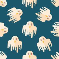 ghost flat icon eps10 seamless pattern background N13