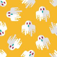 ghost flat icon eps10 seamless pattern background N14