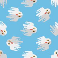 ghost flat icon eps10 seamless pattern background N15