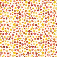 Red yellow and orange stars on white seamless pattern