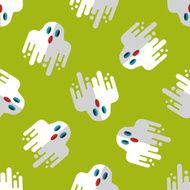 ghost flat icon eps10 seamless pattern background N16
