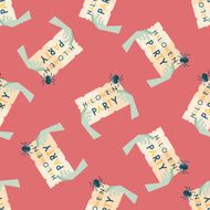 Halloween party sign flat icon eps10 seamless pattern background N5