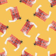 Halloween party sign flat icon eps10 seamless pattern background N7