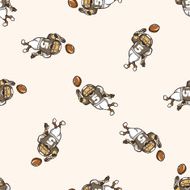 football player cartoon seamless pattern background N43