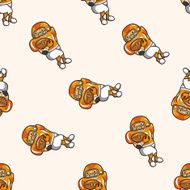 football player cartoon seamless pattern background N44