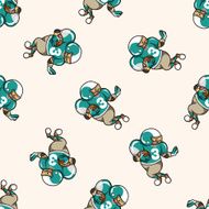 football player cartoon seamless pattern background N48