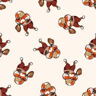 football player cartoon seamless pattern background N49