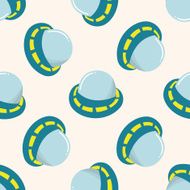 Space ufo cartoon seamless pattern background N10
