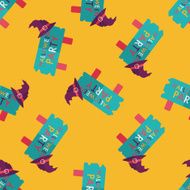 Halloween party sign flat icon eps10 seamless pattern background N10