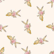 ballet dancer cartoon seamless pattern background