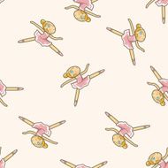 ballet dancer cartoon seamless pattern background N2