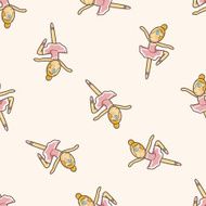 ballet dancer cartoon seamless pattern background N4