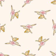ballet dancer cartoon seamless pattern background N5