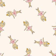 ballet dancer cartoon seamless pattern background N8