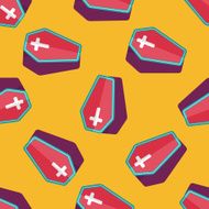 coffin falt icon eps10 seamless pattern background