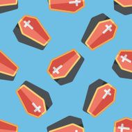 coffin falt icon eps10 seamless pattern background N2