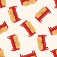 furniture theme chair sofa cartoon seamless pattern background N8