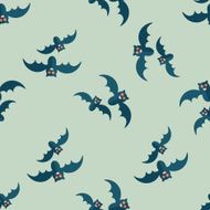 Halloween bat flat icon eps10 seamless pattern background N4
