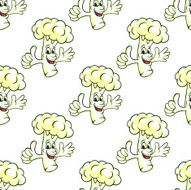 Seamless cartooned cauliflower vegetable background