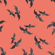 Halloween bat flat icon eps10 seamless pattern background N6