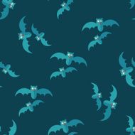 Halloween bat flat icon eps10 seamless pattern background N7