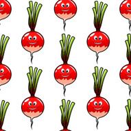 Seamless cartoon radish vegetable background