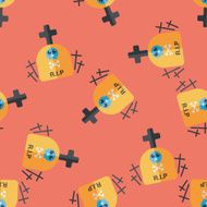 grave flat icon eps10 seamless pattern background N7