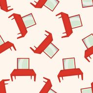 furniture theme table desk cartoon seamless pattern background N7