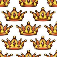 Cartoon emperor crowns seamless pattern