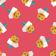 pumpkin sign flat icon eps10 seamless pattern background N2