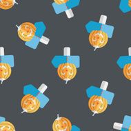 pumpkin sign flat icon eps10 seamless pattern background N3