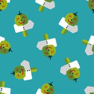 pumpkin sign flat icon eps10 seamless pattern background N4