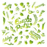 Floral set with watercolor flowers