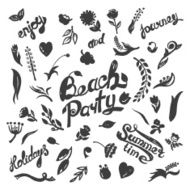 Floral set with watercolor flowers N3