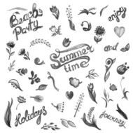 Floral set with watercolor flowers N4