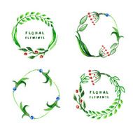 Floral set with watercolor flowers N6