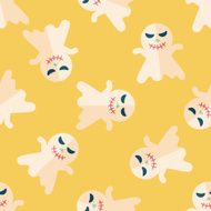 ghost flat icon eps10 seamless pattern background N17