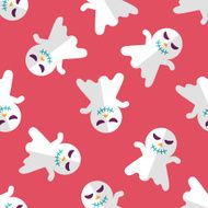 ghost flat icon eps10 seamless pattern background N18