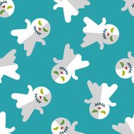 ghost flat icon eps10 seamless pattern background N20
