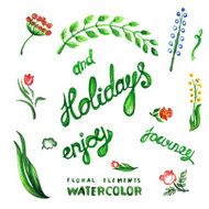 Floral set with watercolor flowers N9